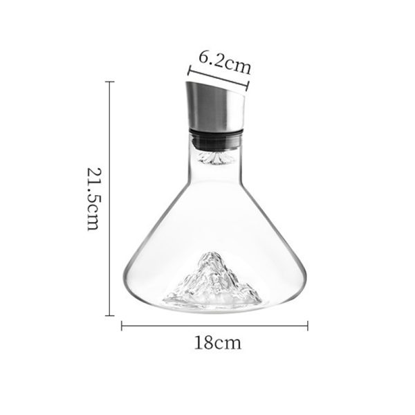1500ML Hand - blown Crystal Wine Decanter with Built - in Aerator Pourer, ideal for red wine. - Image 2