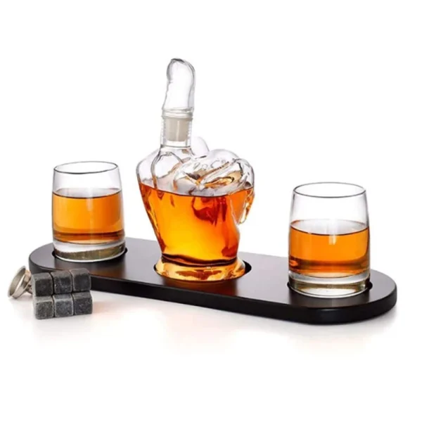 The Wine Savant Middle Finger Decanter Novelty Whiskey & Wine Decanter Set - Image 4