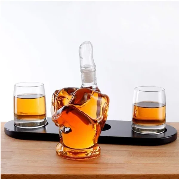 The Wine Savant Middle Finger Decanter Novelty Whiskey & Wine Decanter Set - Image 5