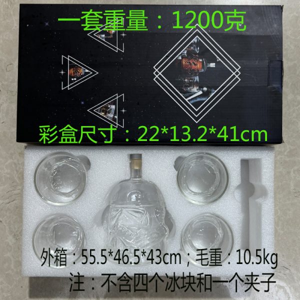 High borosilicate heat-resistant and cold resistant glass wine bottle Star Wars White Soldier glass wine bottle creative decanter liquor dispenser - Image 8