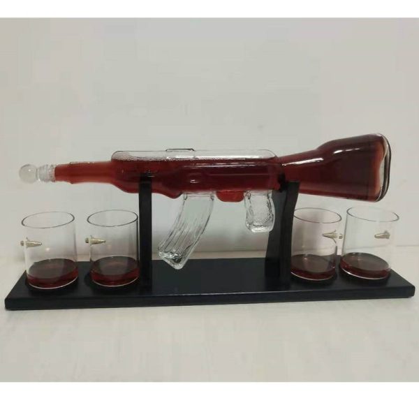 Crystal Glass AK47 Rifle Gun Whiskey Wine Glass Decanter With 4 Whiskey Glasses Set For Liquor,Whiskey,Vodka,Brandy - Image 2