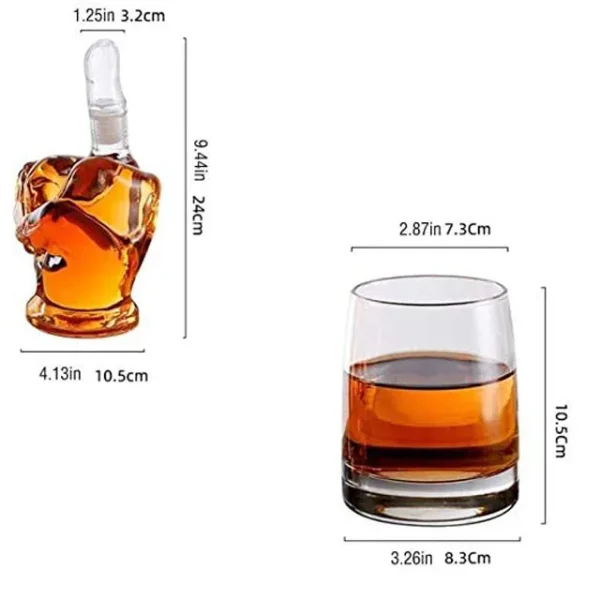 The Wine Savant Middle Finger Decanter Novelty Whiskey & Wine Decanter Set - Image 3