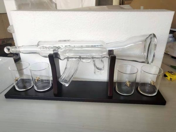 Crystal Glass AK47 Rifle Gun Whiskey Wine Glass Decanter With 4 Whiskey Glasses Set For Liquor,Whiskey,Vodka,Brandy - Image 5