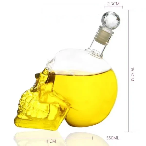 Liquor With Skull Bottle Vodka Skull Shaped Head Whiskey Decanter Whisky Shot Glass Bar Drinks Transparent Wine Cup Shot Crystal - Image 6