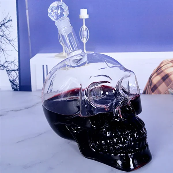 Liquor With Skull Bottle Vodka Skull Shaped Head Whiskey Decanter Whisky Shot Glass Bar Drinks Transparent Wine Cup Shot Crystal - Image 3