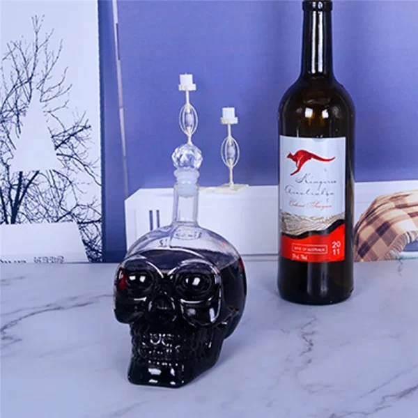 Liquor With Skull Bottle Vodka Skull Shaped Head Whiskey Decanter Whisky Shot Glass Bar Drinks Transparent Wine Cup Shot Crystal - Image 2