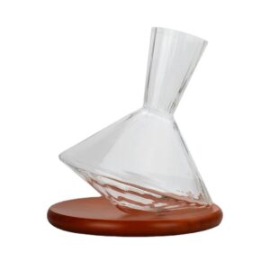Premium Red Wine Carafe Tumbler Wine Dispenser Decanter with Wood Tray